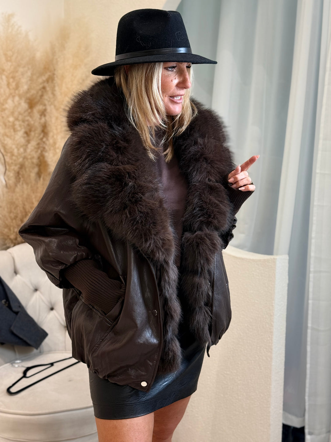 Veste similicuir grand col Choco CV2228