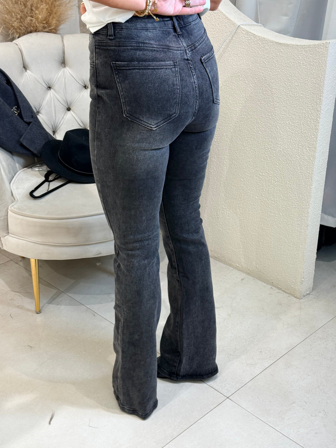 Jean flare gris T6341