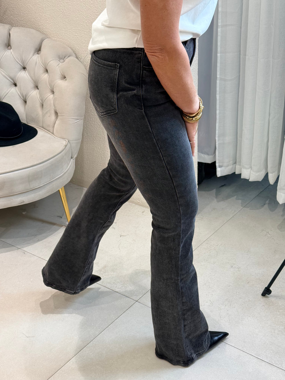 Jean flare gris T6341