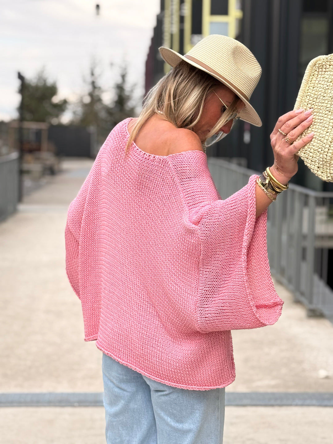 Pull maille rose