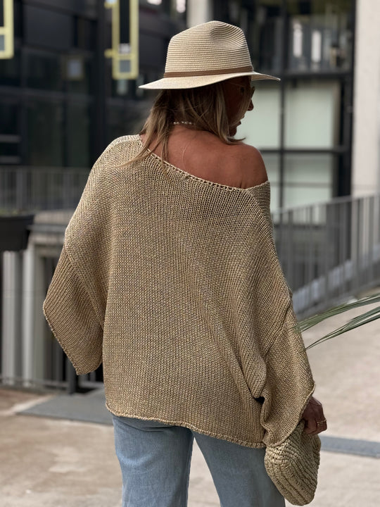 Pull maille doré 98927