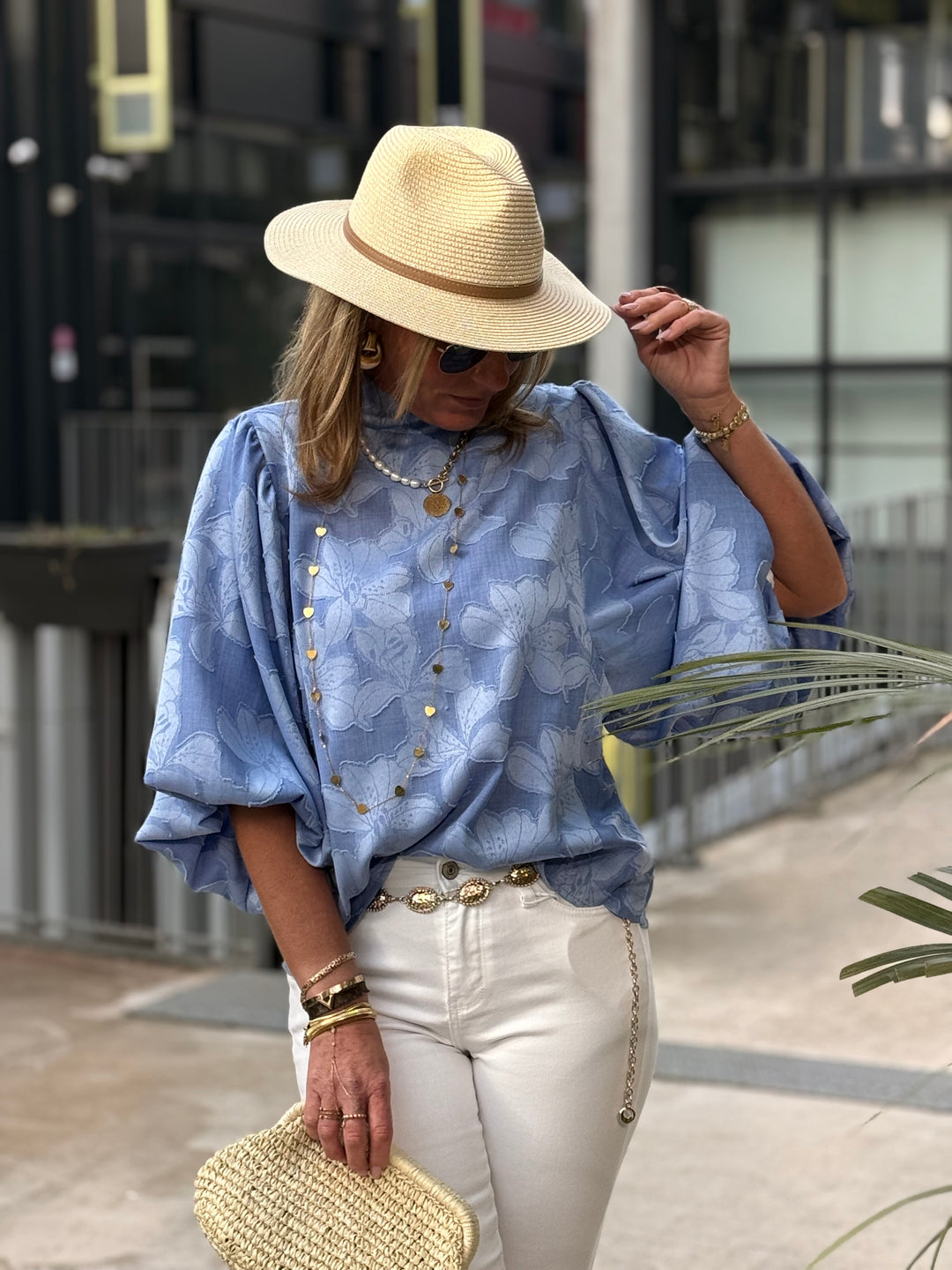 Blouse Avene bleu fleur