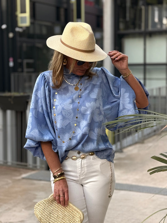 Blouse Avene bleu fleur