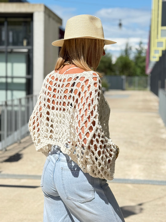 Pull crochet étoile or 2129