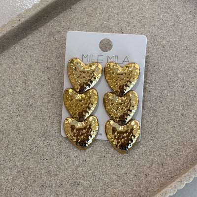 Boucles d’oreilles 3 cœurs