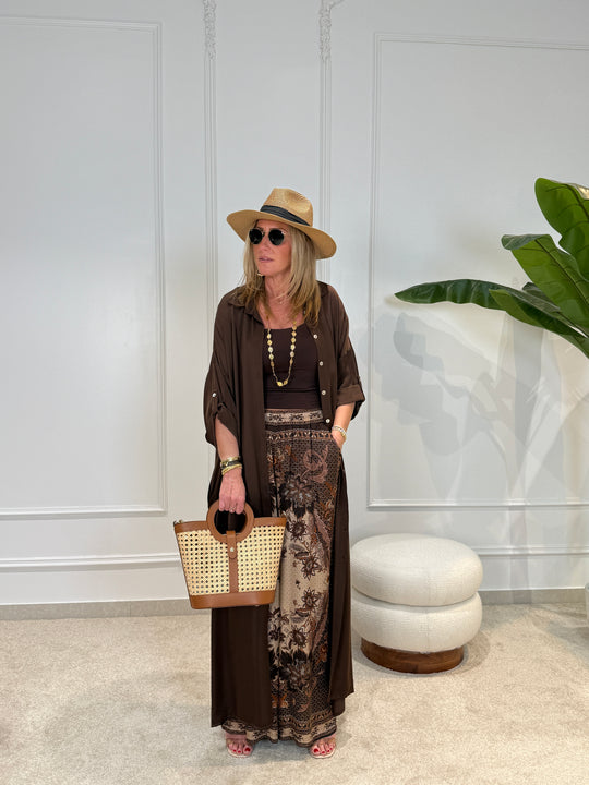 Robe chemise soie uni