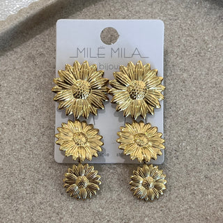 Boucles d’oreilles 3 fleurs
