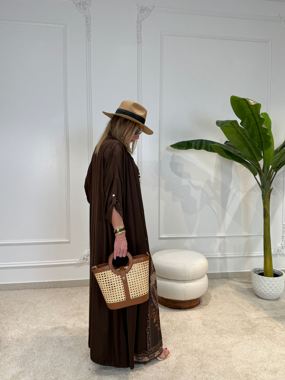 Robe chemise soie uni