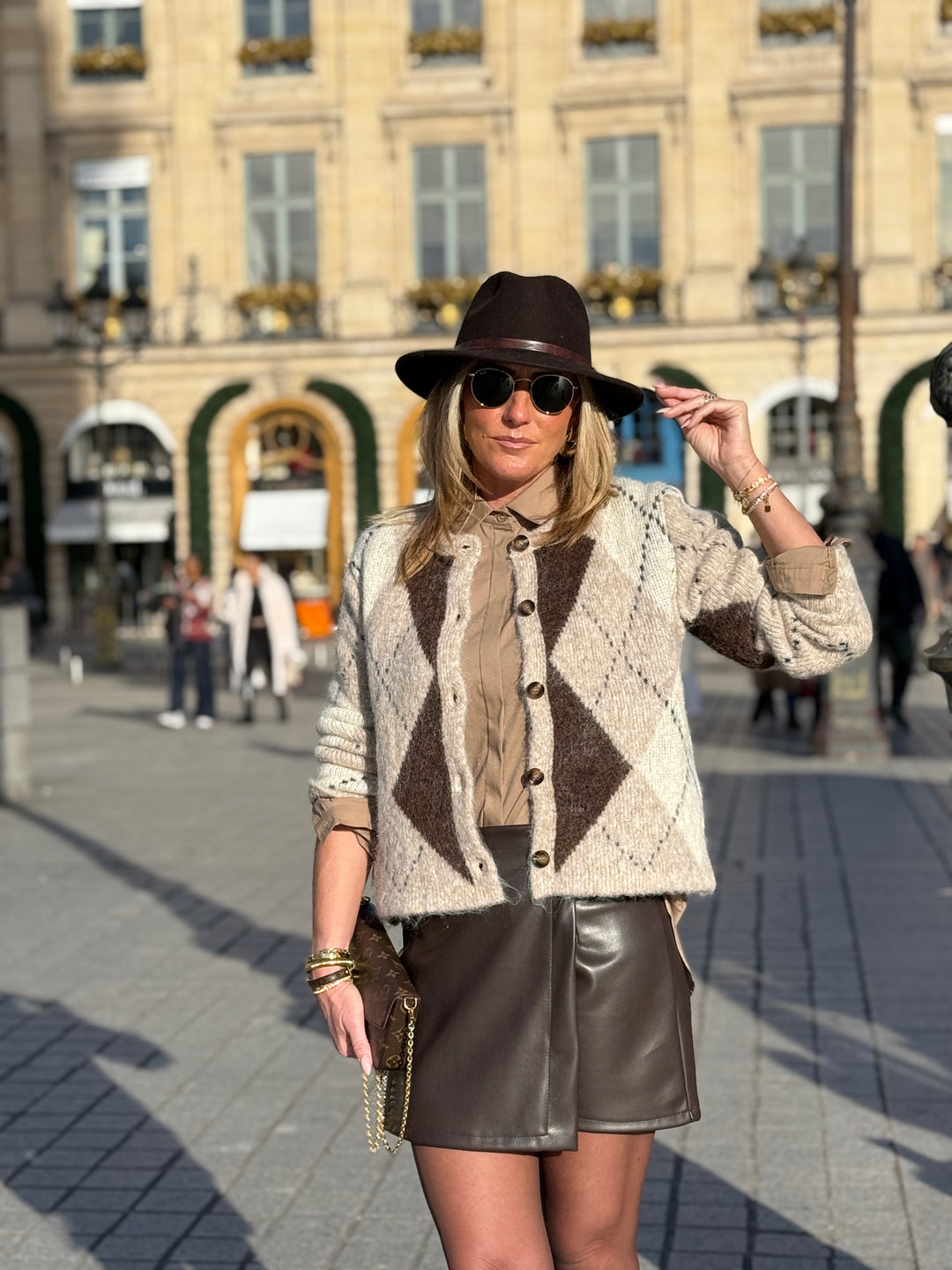 Jupe short simili choco 35020