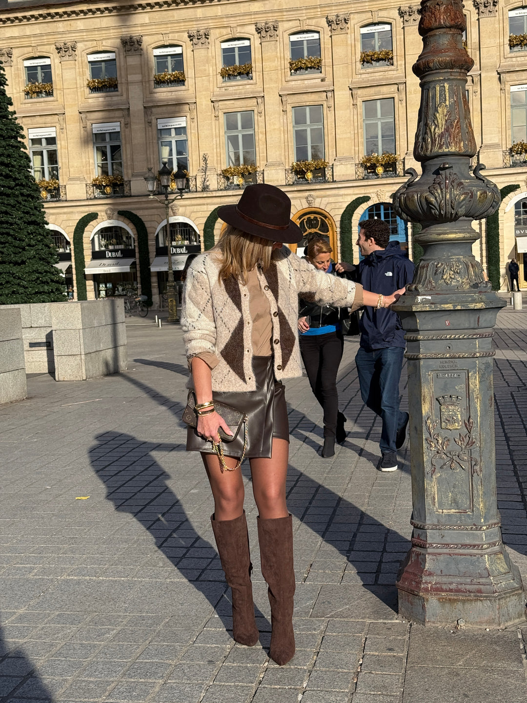 Pull/Gilet arlequin taupe YP1928