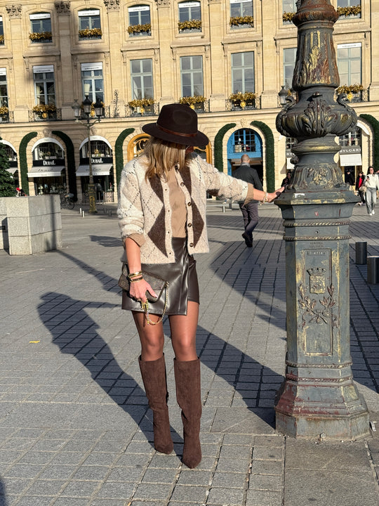 Jupe short simili choco 35020