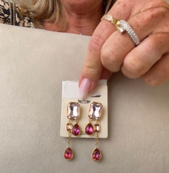 Boucles pendantes fushia