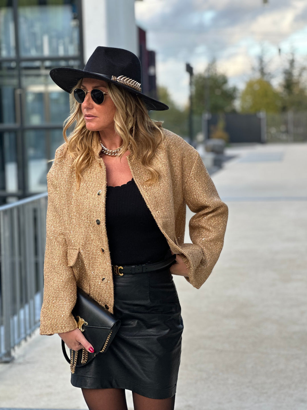 Veste  tweed Or 2449