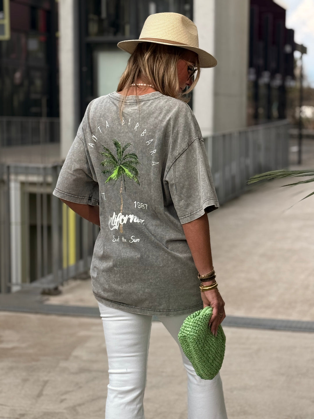 T-shirt palmier gris California