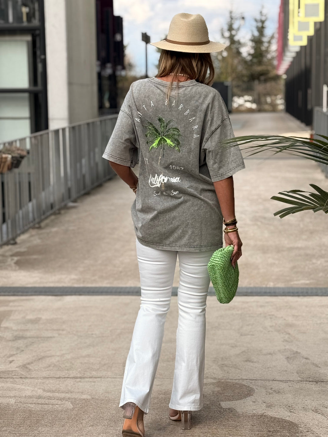 T-shirt palmier gris California