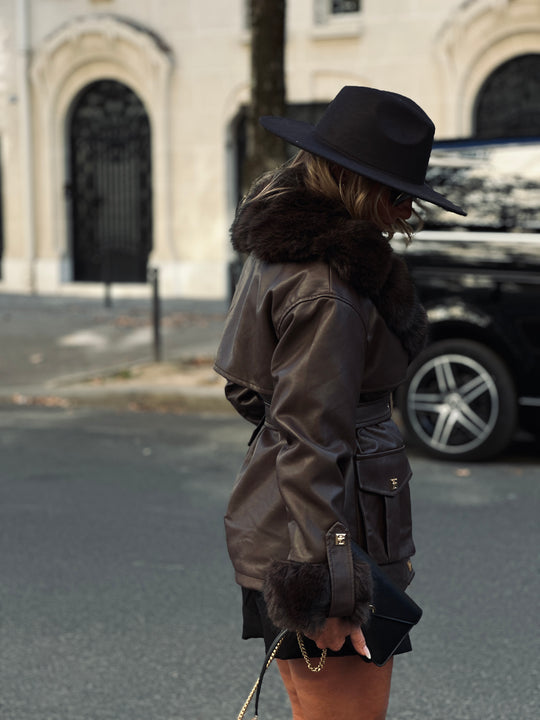 Veste similicuir cintré fourrure Choco 202259