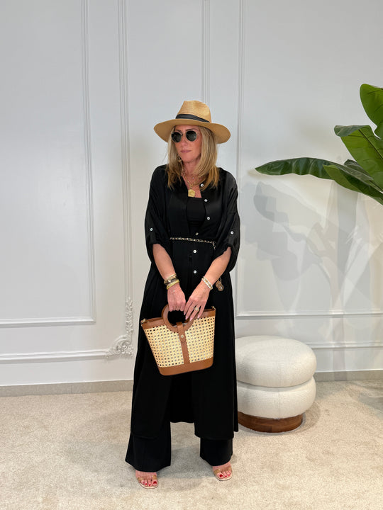 Robe chemise soie uni