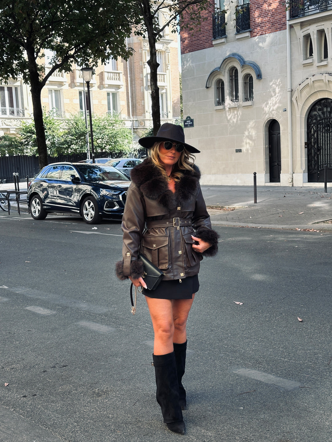 Veste similicuir cintré fourrure Choco 202259