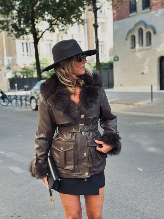 Veste similicuir cintré fourrure Choco 202259