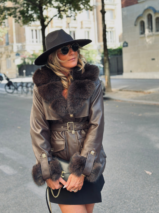 Veste similicuir cintré fourrure Choco 202259
