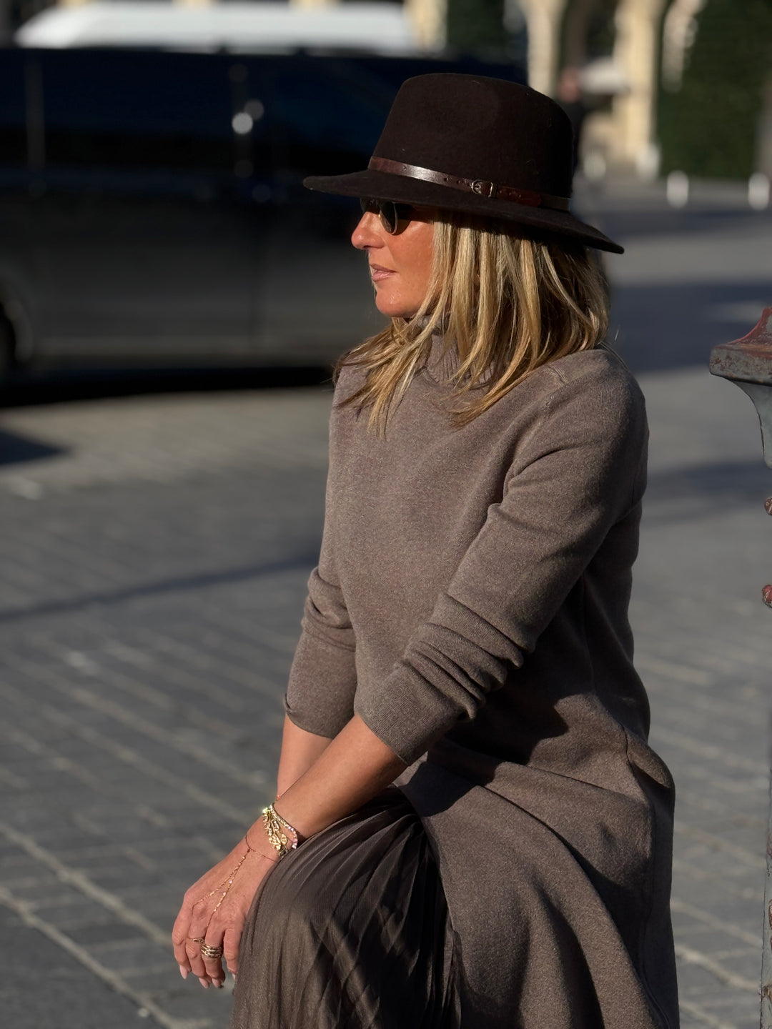 Pull Robe fente coté voile 2315