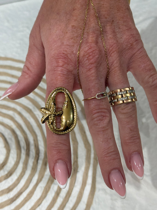 Bague étoile mer or