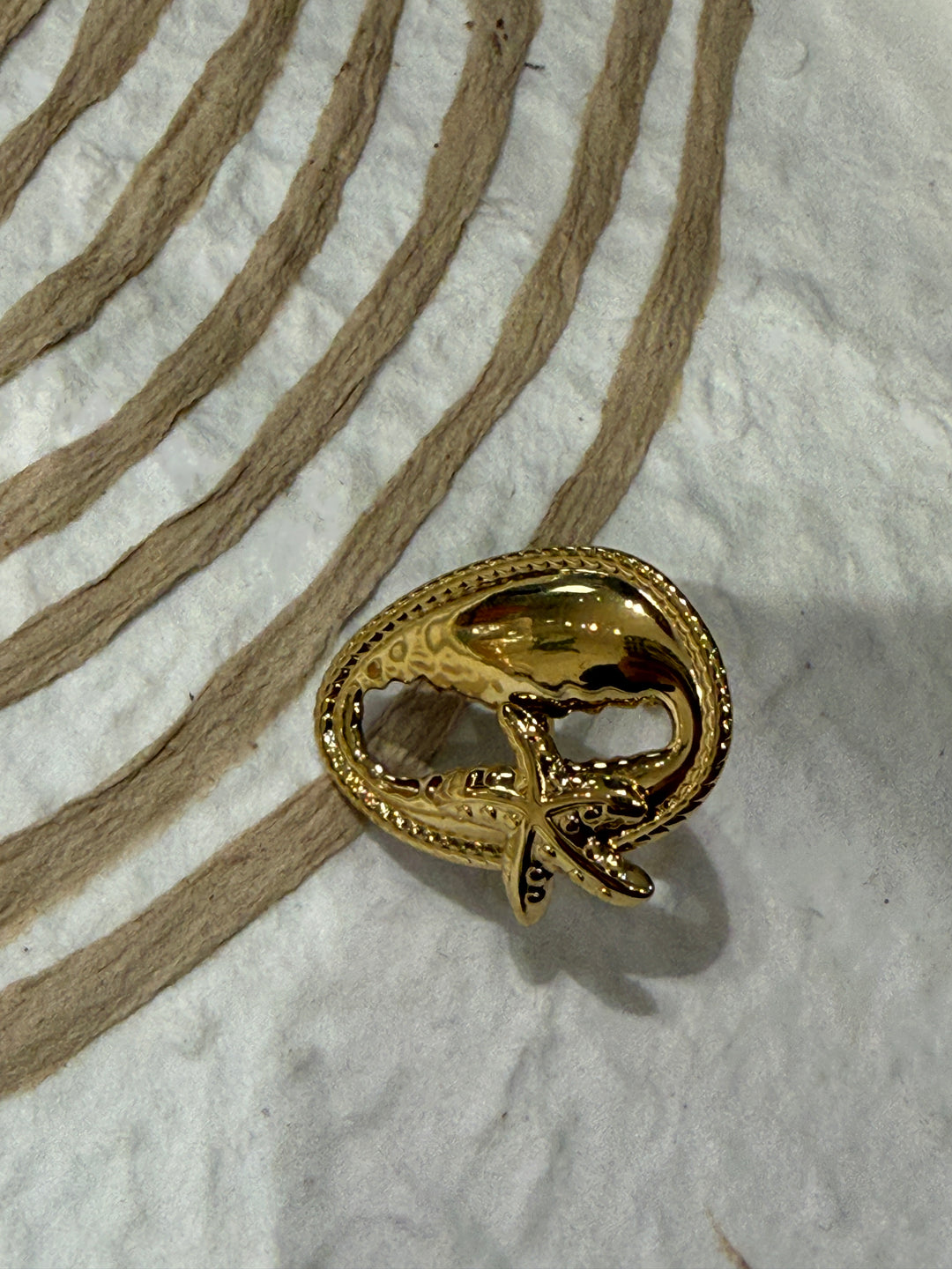 Bague étoile mer or