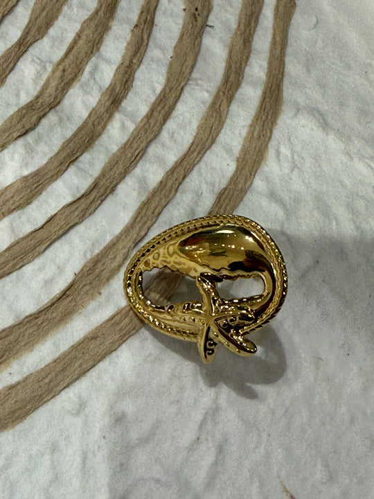 Bague étoile mer or