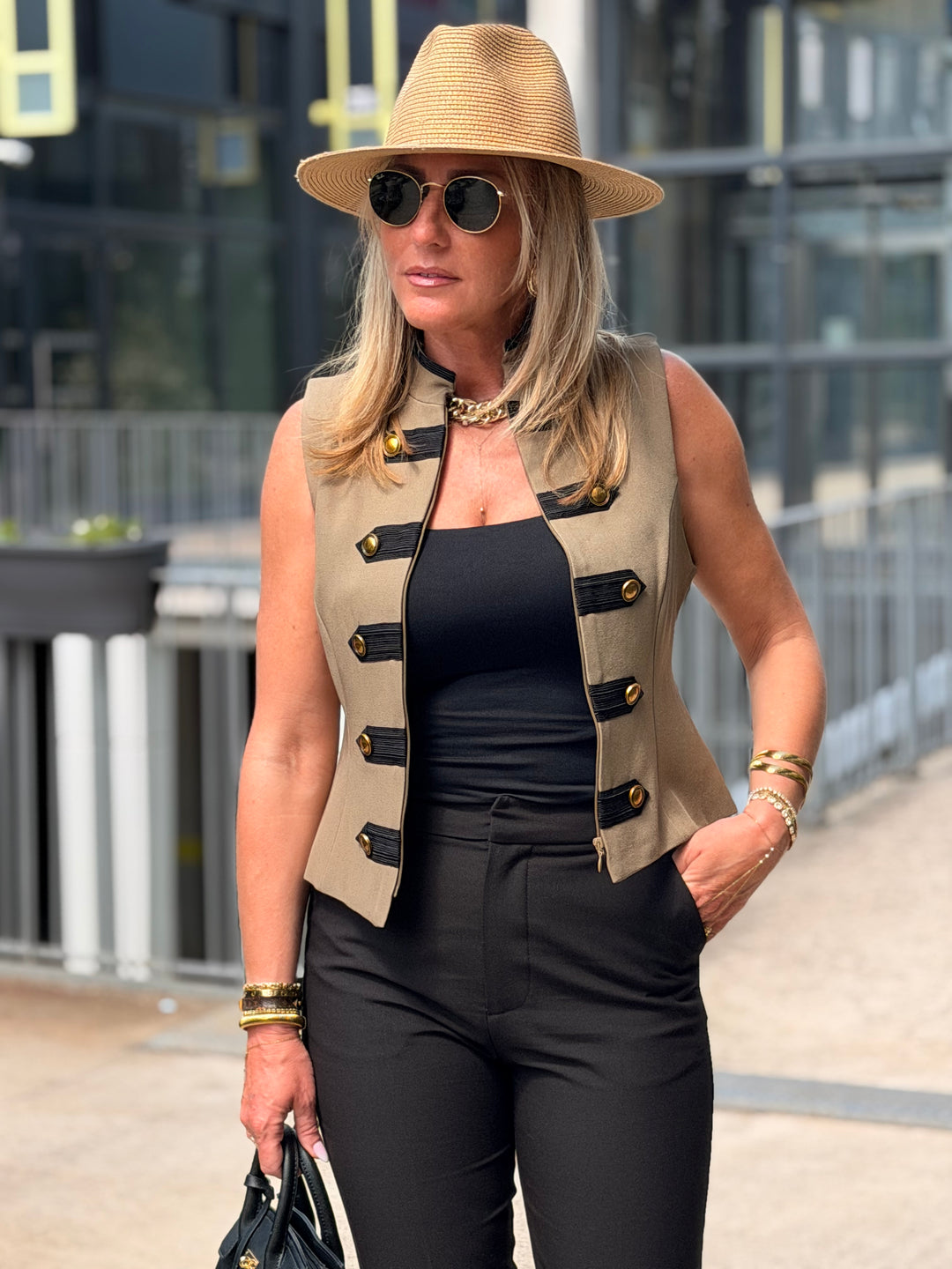 Gilet officier sans manches 13888 Taupe/kaki