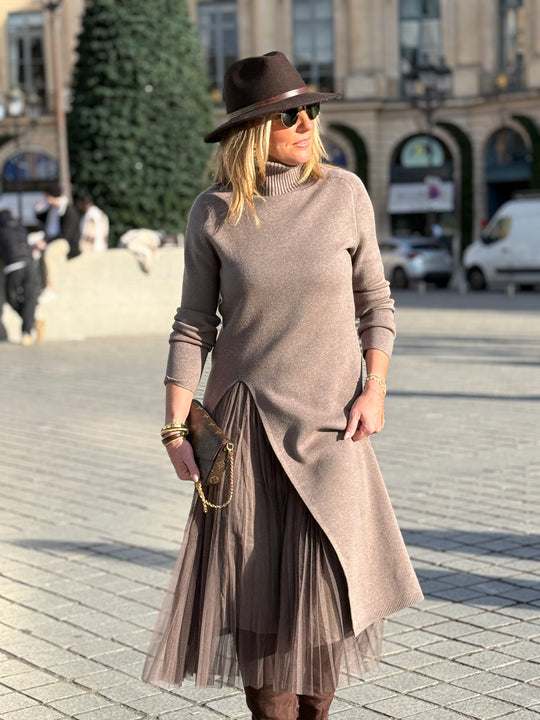 Pull Robe fente coté voile 2315