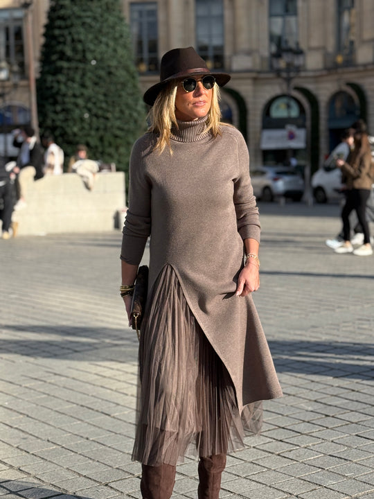 Pull Robe fente coté voile 2315