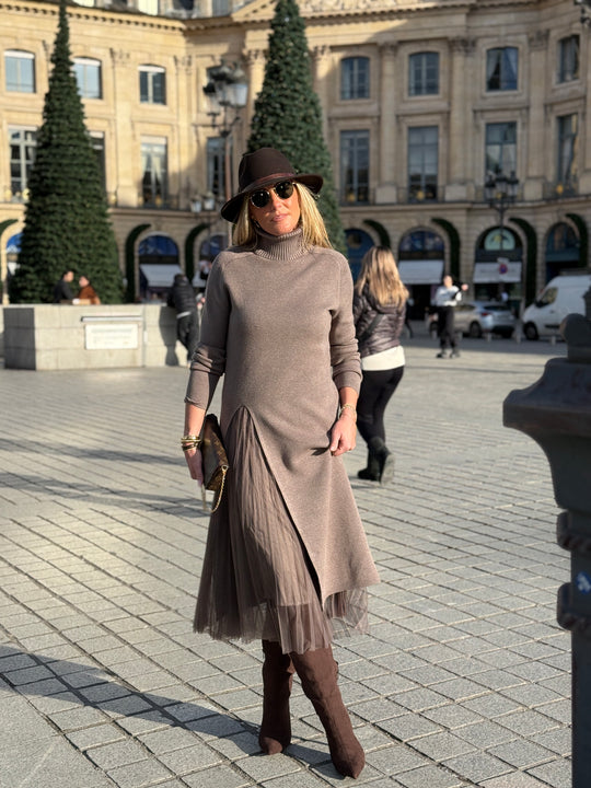 Pull Robe fente coté voile 2315