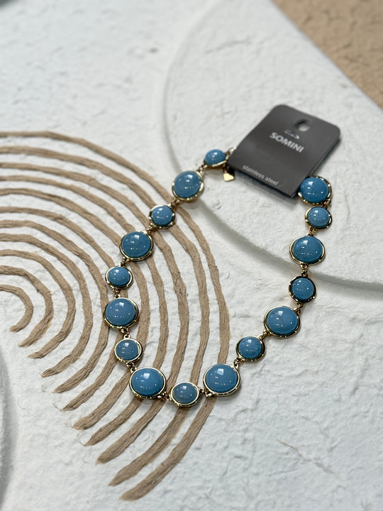 Collier pierre bleu