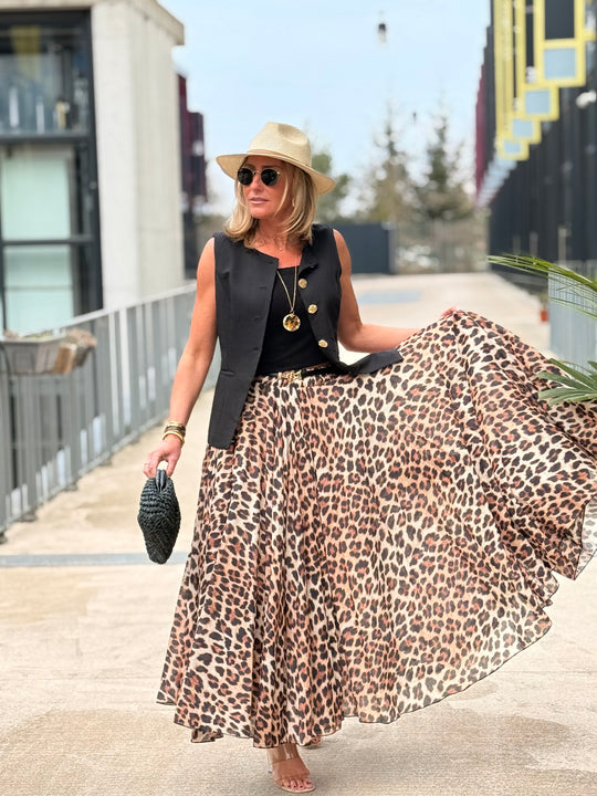 jupe leopard fluide