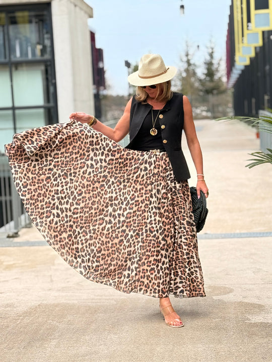jupe leopard fluide