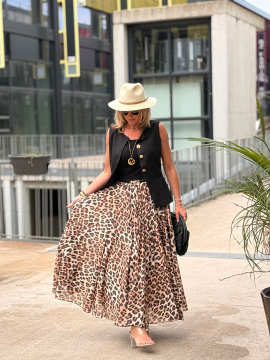 jupe leopard fluide