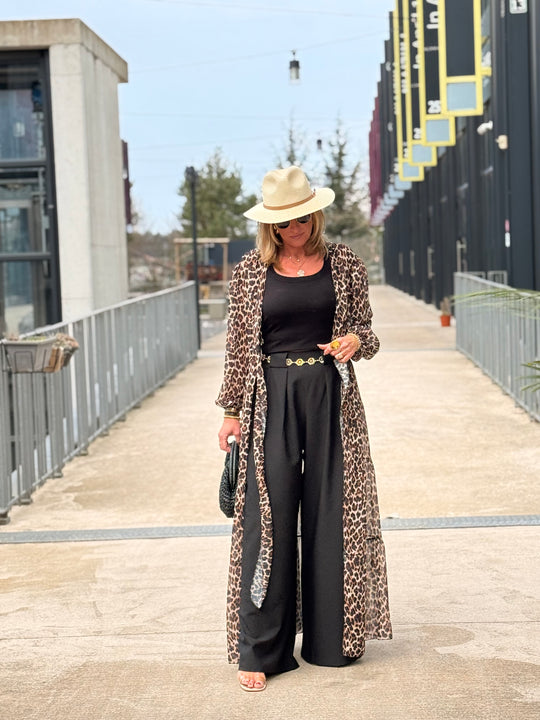 Kimono/robe imprimée léopard