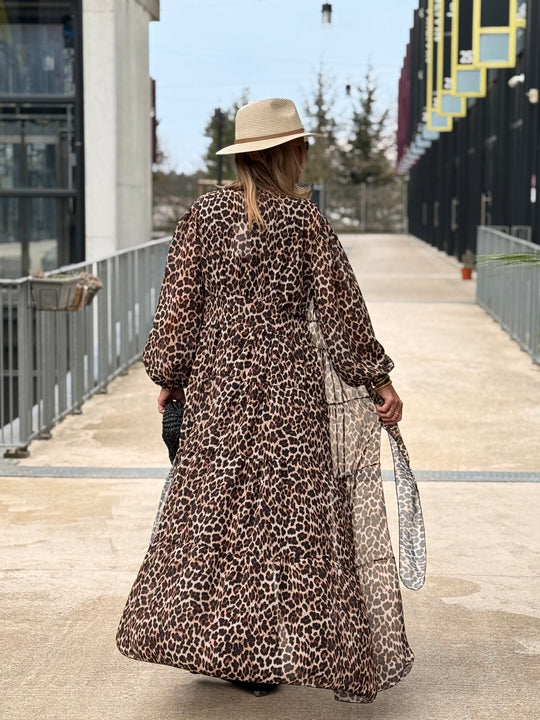 Kimono/robe imprimée léopard