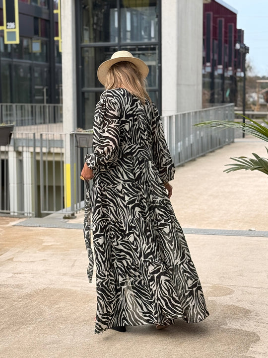 Kimono/robe imprimée zébré