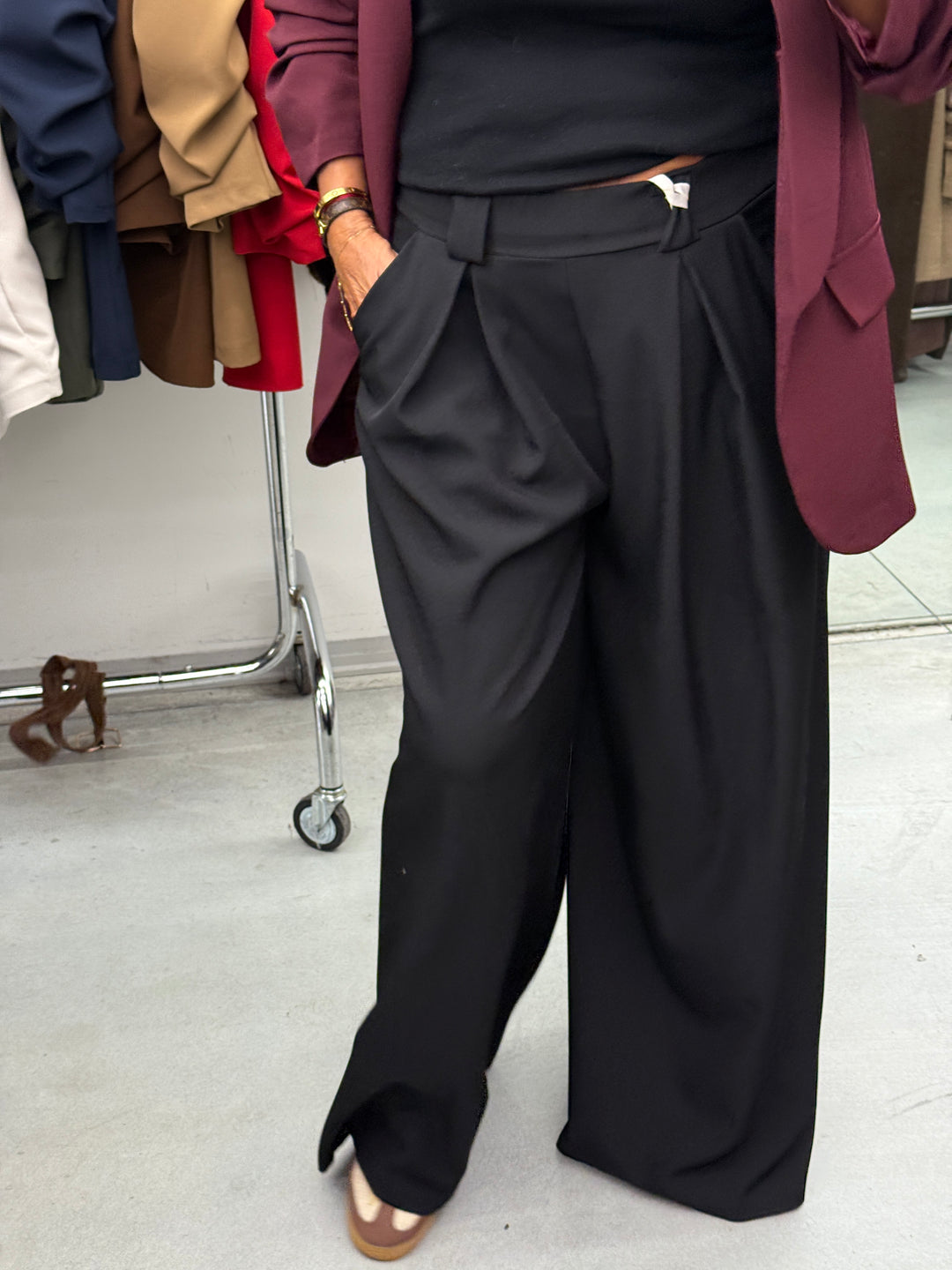 Pantalon pince palazzo