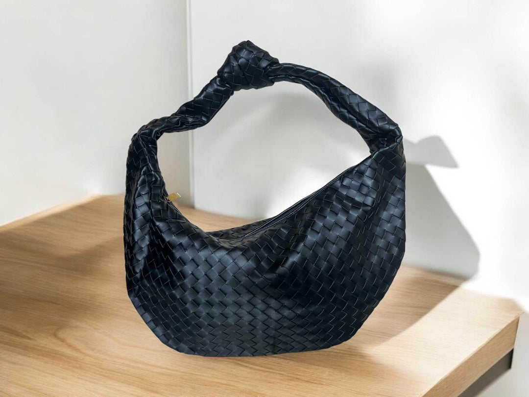 Sac cuir tressé nouée (grand taille)