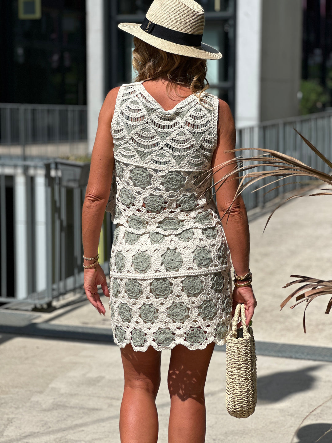 Ensemble top jupe crochet
