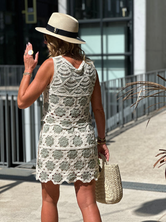 Ensemble top jupe crochet