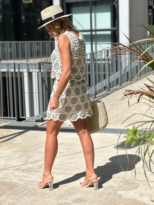 Ensemble top jupe crochet