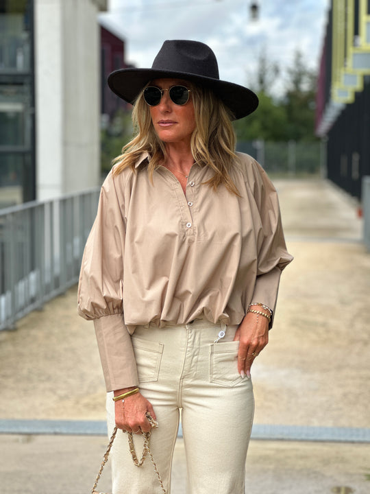 Chemise courte bouffante BEIGE Samson