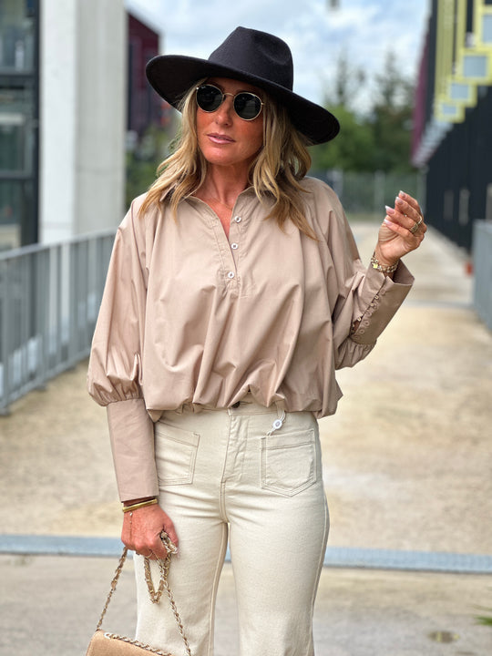Chemise courte bouffante BEIGE Samson