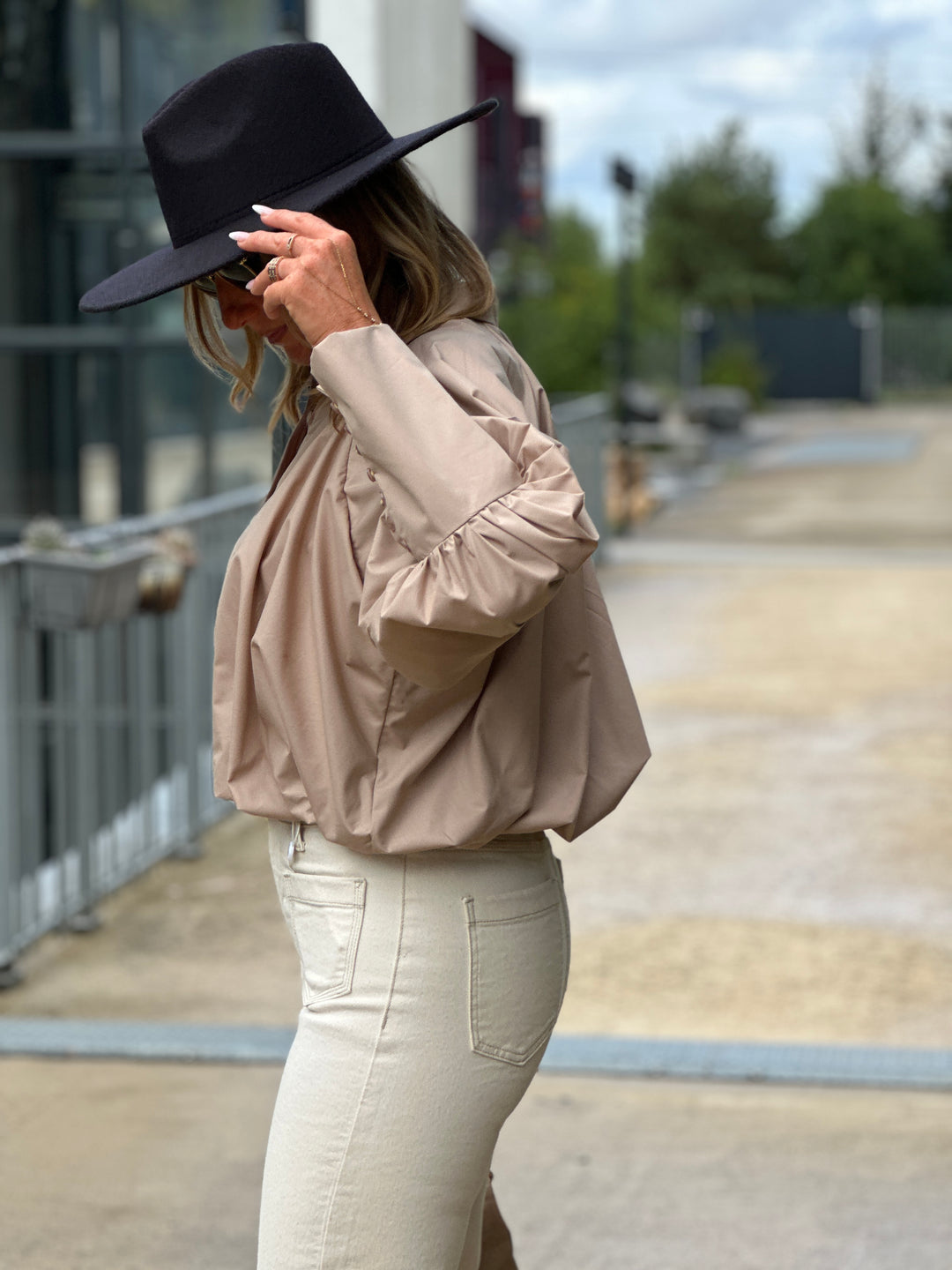 Chemise courte bouffante BEIGE Samson