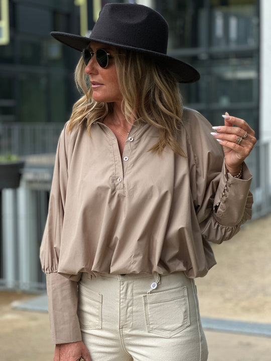 Chemise courte bouffante BEIGE Samson