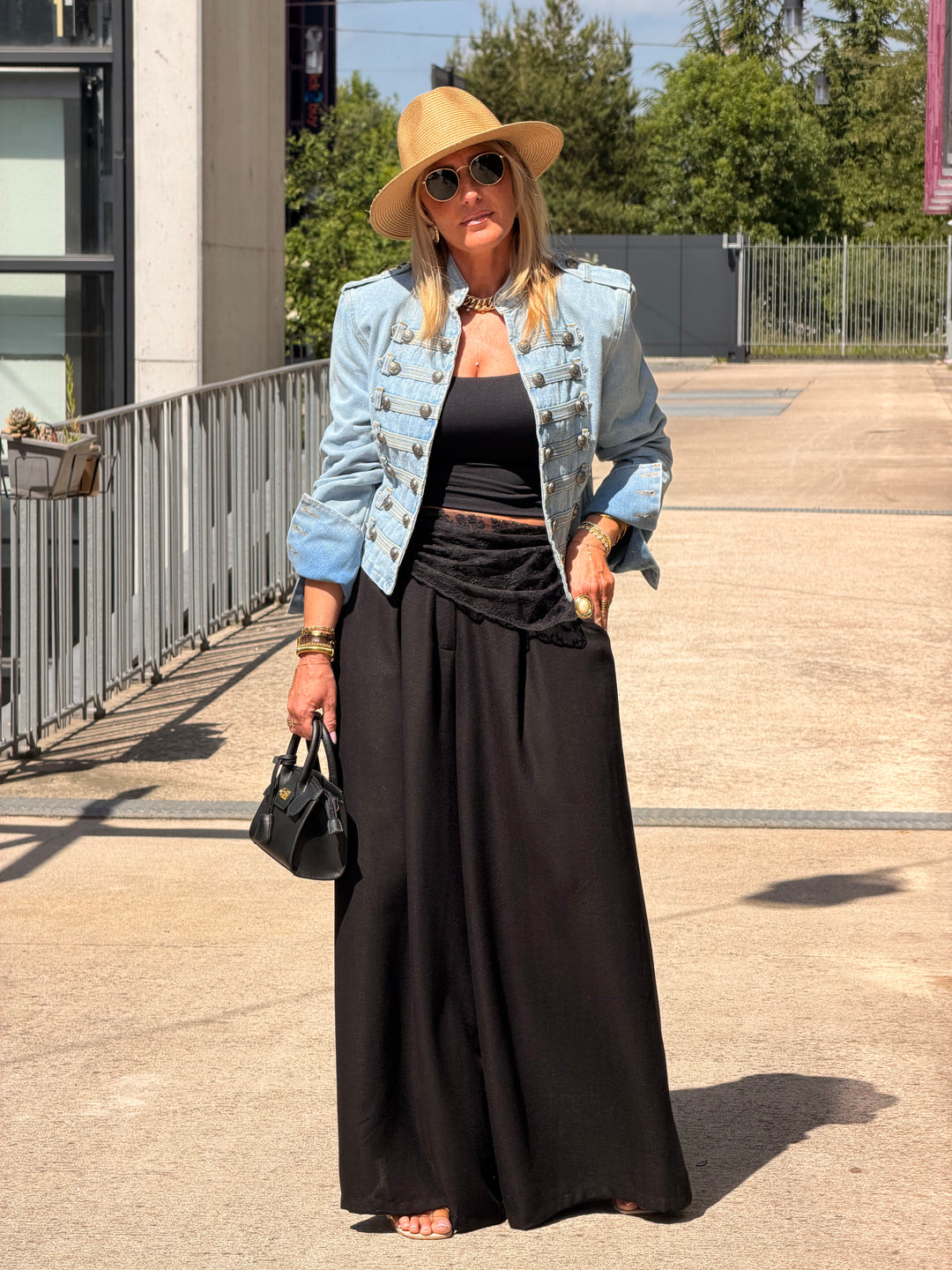 Veste jean officier Bleu claire 13955