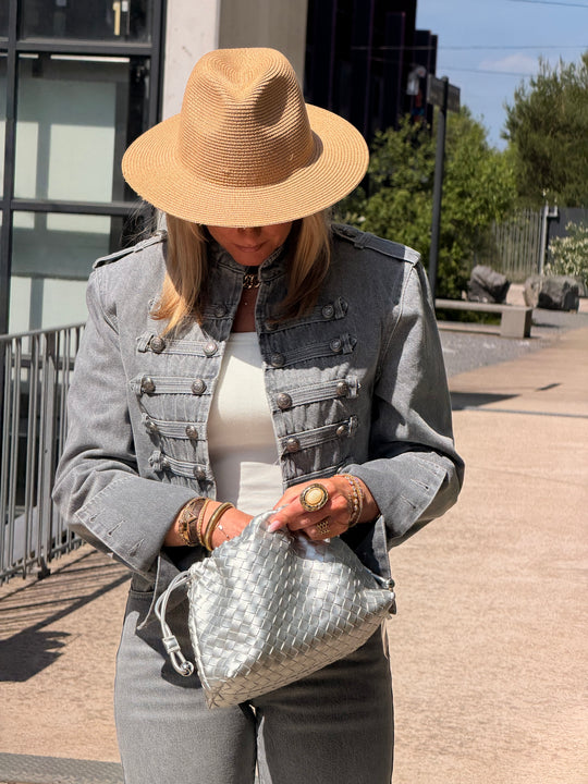 Veste jean officier Gris 13955